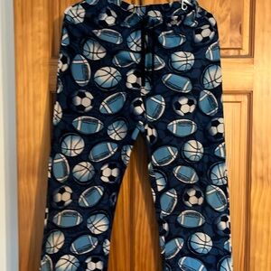Sports themed pajama bottoms